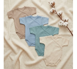 4x Body kopertowe krótki rękaw dla wcześniaka