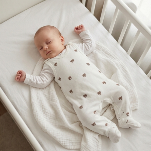 Śpiochy niemowlęce rozpinane w kroku