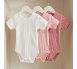 3x body krótki rękaw prążki