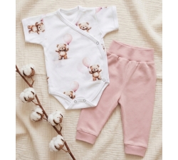 Komplet body kopertowe krótki rękaw i spodnie