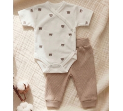 Komplet body kopertowe krótki rękaw i spodnie