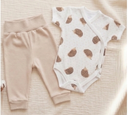 Komplet body kopertowe krótki rękaw i spodnie