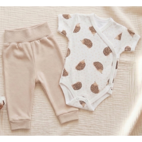 Komplet body kopertowe krótki rękaw i spodnie