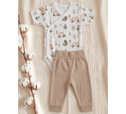 Komplet body kopertowe krótki rękaw i spodnie