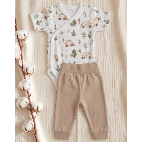 Komplet body kopertowe krótki rękaw i spodnie