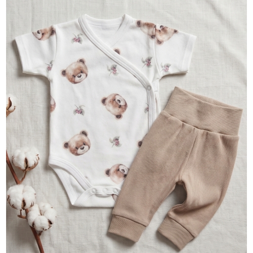 Komplet body kopertowe krótki rękaw i spodnie