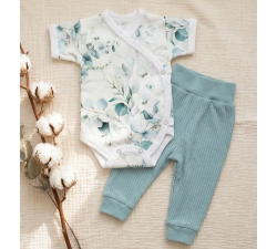 Komplet body kopertowe krótki rękaw i spodnie