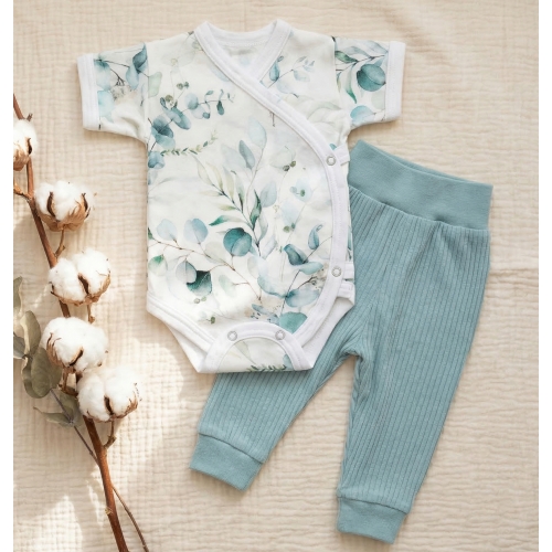 Komplet body kopertowe krótki rękaw i spodnie