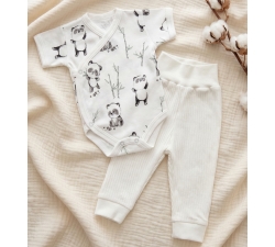 Komplet body kopertowe krótki rękaw i spodnie