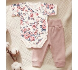 Komplet body kopertowe krótki rękaw i spodnie