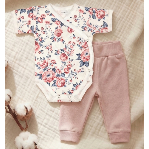 Komplet body kopertowe krótki rękaw i spodnie