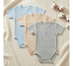 3x Body kopertowe krótki prążki wcześniak