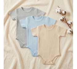 3x body krótki rękaw prążki