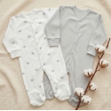 2x Pajac niemowlęcy rozpinany bawełniany