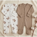 2x Pajac niemowlęcy rozpinany bawełniany