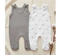 2x Śpiochy niemowlęce rozpinane w kroku