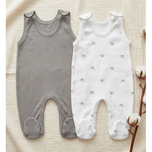 2x Śpiochy niemowlęce rozpinane w kroku