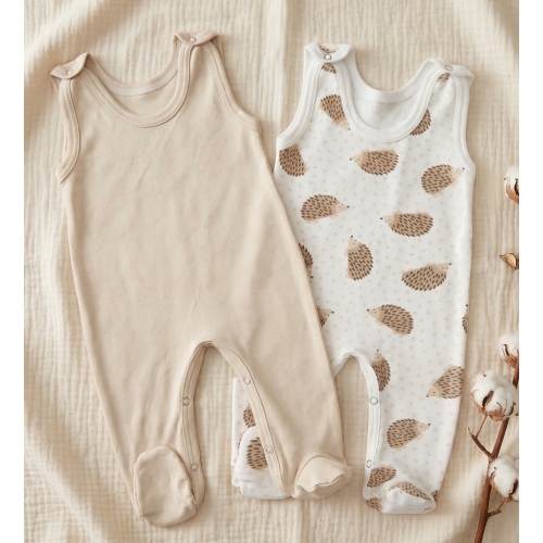 2x Śpiochy niemowlęce rozpinane w kroku