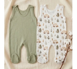 2x Śpiochy niemowlęce rozpinane w kroku