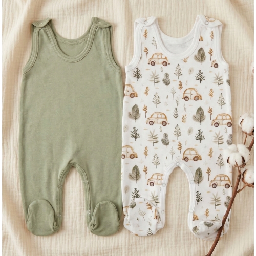 2x Śpiochy niemowlęce rozpinane w kroku