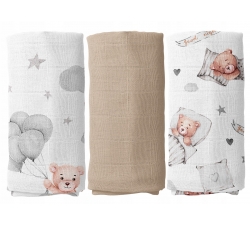 Pieluchy muślinowe 3-pak 60/80