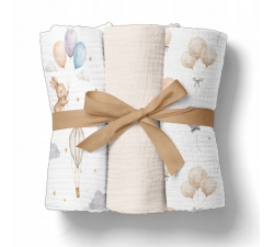 3pak Pieluchy Muślinowe Kreszowane