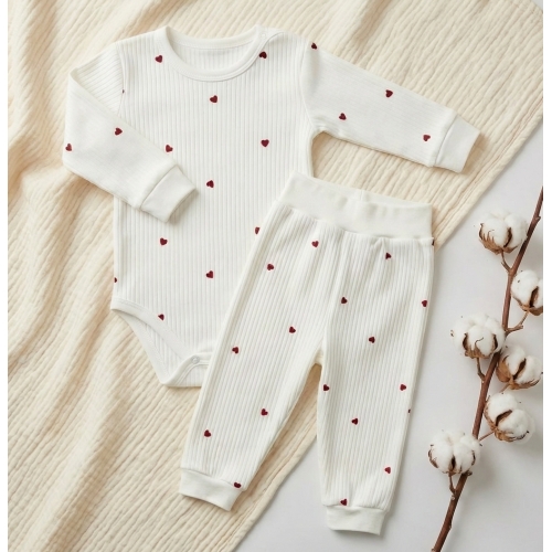 Komplet body długi rękaw i spodnie bawełniane